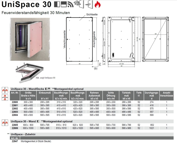 Datenblatt UniSpace30